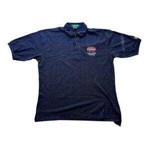 Vintage Doral Cigarettes Polo Shirt XL Outer Banks Navy Blue Y2K Promo